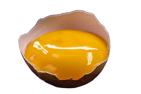 Brazilian free-range egg on isolated white background, natural free-range eggs