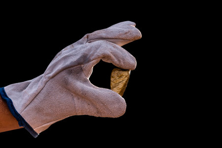 gold nugget, gold ore, isolated on neutral background.の写真素材