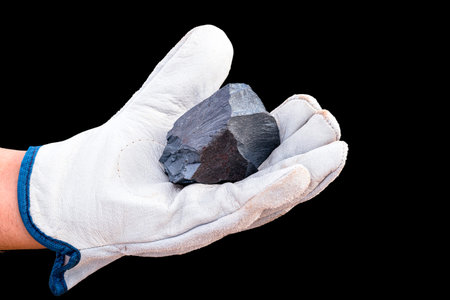 Iron rock ore isolated on the white background.