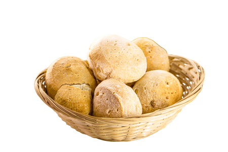 cheese bread, bread made with cheese, traditional from Brazil, in the interior of Minas Gerais, on a transparent white backgroundの写真素材