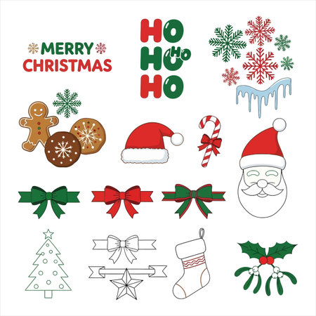 Christmas and New Year Icons Set. Vector Illustration EPS10のイラスト素材