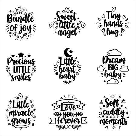 Set of hand drawn lettering quotes about Ramadan Kareem. Vector illustrationのイラスト素材