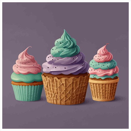 Cupcake design over purple background, vector illustration eps10のイラスト素材