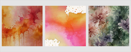 Set of abstract watercolor backgrounds. Hand painted watercolor background.のイラスト素材