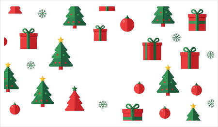 Christmas tree icons set isolated on white background. Flat style vector illustration.のイラスト素材