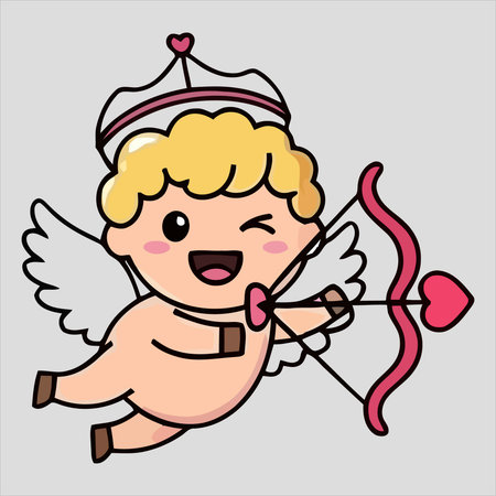 Cupid with bow and arrow vector illustration. Cupid with bow and arrow.のイラスト素材