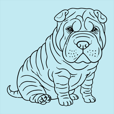 dog breed bulldog, sketch for your design, vector illustration eps10のイラスト素材
