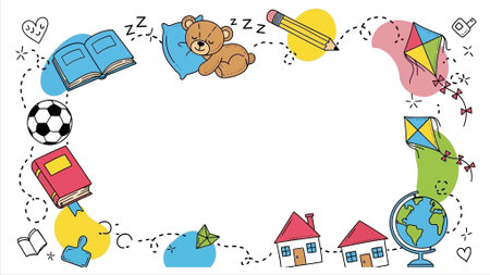 Back to school concept. Vector illustration in doodle style.のイラスト素材