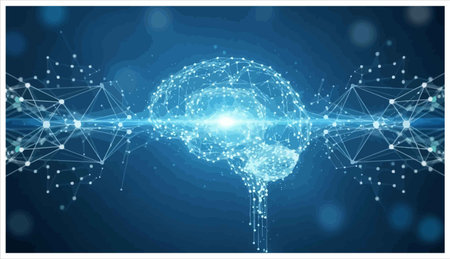 Abstract Artificial intelligence (AI), machine learning, cloud computing and neural networks.