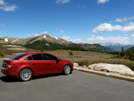 Chevy Cruze with Mountain Viewのeditorial素材