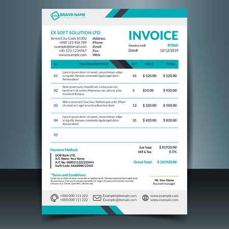 Business Invoice Templateのイラスト素材