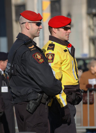 Remembrance Day 2009 - Ottawa, Ontario, Canada - November 11, 2009 - Remembrance Day - two police...