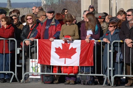 Remembrance Day 2009 - Ottawa, Ontario, Canada - November 11, 2009 - Remembrance Day - People in attendance.のeditorial素材