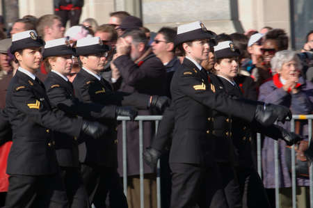 Ottawa, Ontario, Canada - November 11, 2009 - Parade - Walk Pastのeditorial素材