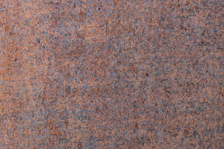 Texture of rusty metal sheet. Oxidized iron list