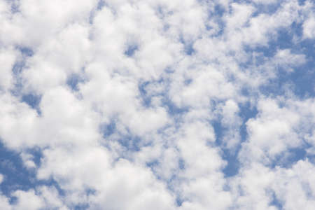 Bright blue sky with feather white cloud.の写真素材