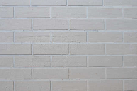Brick wall white color. Monochrome textured wallの写真素材