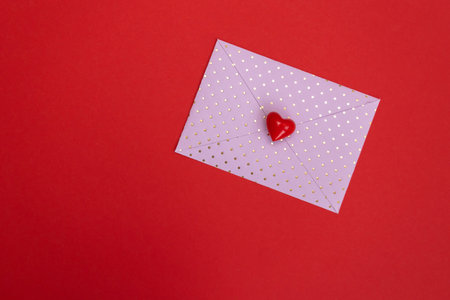 Valentines day red heart on same color background. Monochromatic vivid color. Valentine's day...