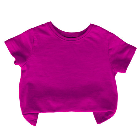 Kids t-shirt isolated on white background. Green color baby tshirt on white. Vivid Color trendy clothes.の写真素材