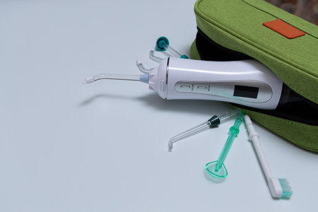 Portable irrigator set with various accessory.の写真素材