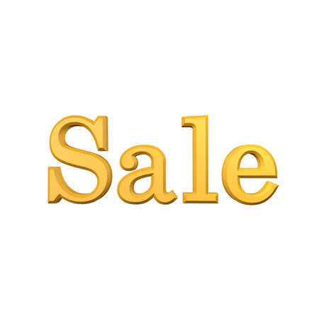 Word Sale made of gold, isolated on black, 3D illustration.の写真素材