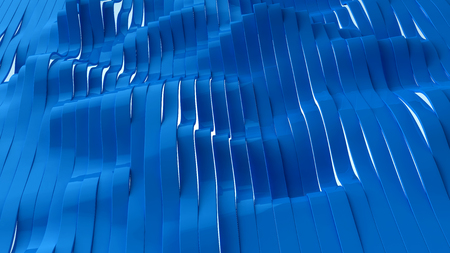 Perspective view of blue trendy stripes, 3d illustration.の写真素材