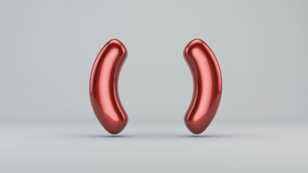Glossy paint letter Q. 3D render of bubble font with glint isolated on white background.