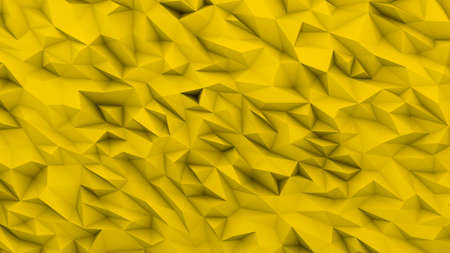 Yellow background in the form of broken shapes of triangles abstraction 3d renderingの写真素材