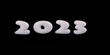 New Year 2023 Creative Design Concept - 3D Renderedの写真素材
