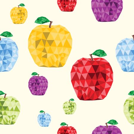 Apple Lowpoly Seamless Pattern Logo Iconのイラスト素材