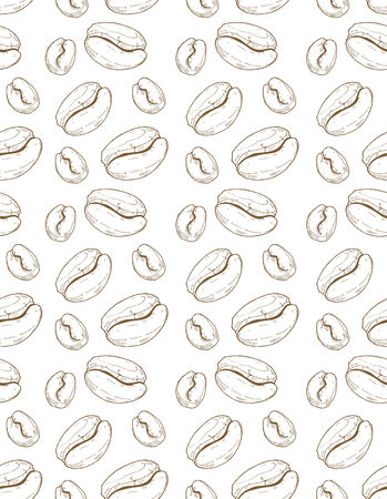 Hand drawn seamless coffee patternのイラスト素材