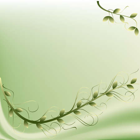 green background with branch, vector illustrationのイラスト素材