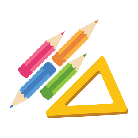 pencils  rulerのイラスト素材