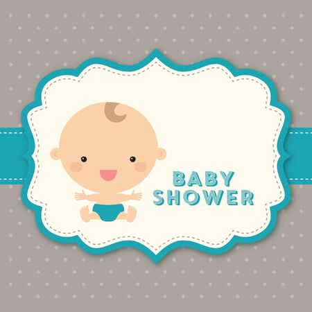 baby boy shower cardのイラスト素材