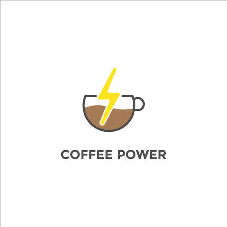 Coffee logo cup vector design template. Vector coffee shop labelsのイラスト素材