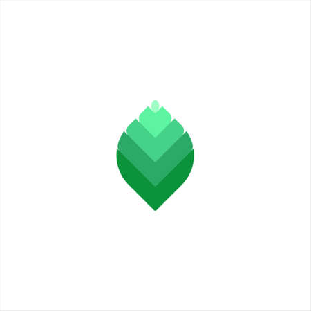 Abstract Green Leaf and Leaves logo Icon Vector Design. Landscape Design, Garden, Plant, Nature, Health and Ecology Vector Logo Illustration.のイラスト素材