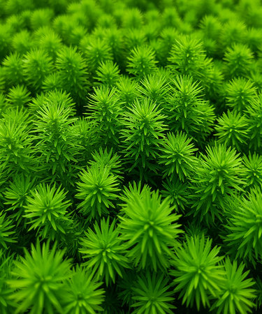 Close up of green spirea (Euphorbia japonica)の素材