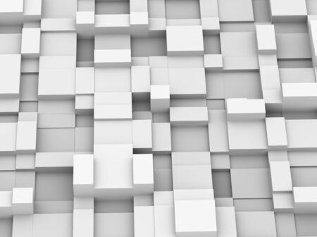 3d illustration of abstract wall design created with cubesの写真素材