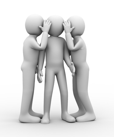 3d illustration of people whispering to another person. 3d rendering of human people character.の写真素材