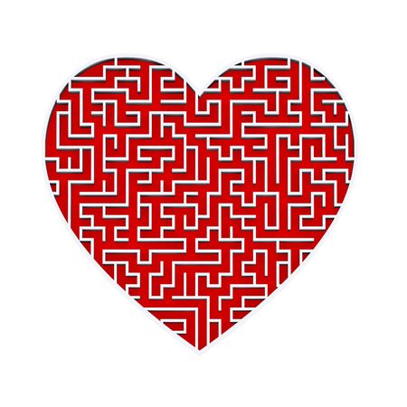 3d illustration of  heart shape maze designの写真素材