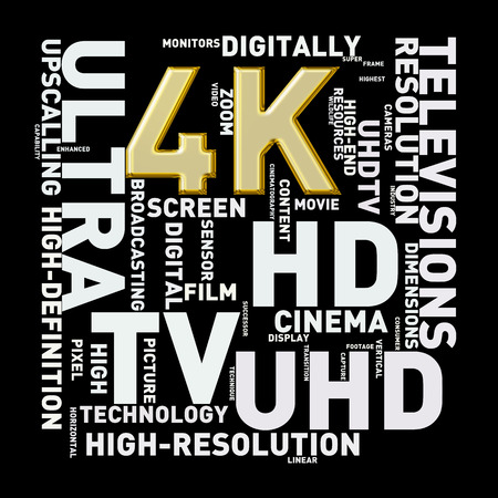 Illustration of word cloud wordtag of 4k presentationの写真素材