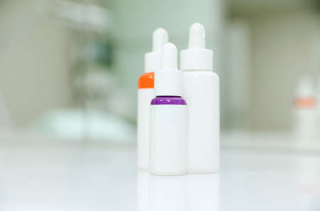 cosmetic and personal care products on table in the beautician office. Horizontal photoの写真素材