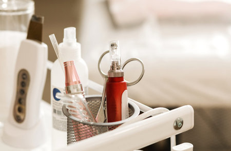 Professional Cosmetic Devices on a Salon Tray