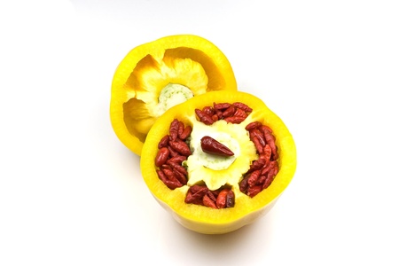 Bell pepper and chilliesの写真素材