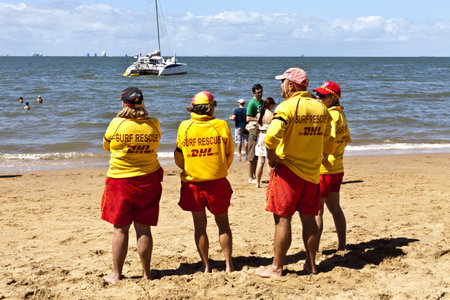 Beach lifesavers on duty 