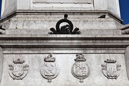 Detail of the pedestal of the Statue of King Dom Pedro IV のeditorial素材