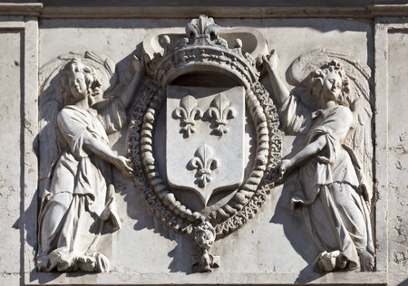 Coat of Arms  architectural detail in Lisbonの写真素材