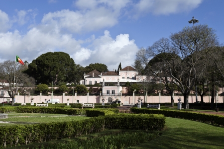 View of the Belem Palace located in Lisbon, Portugal のeditorial素材