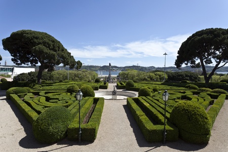 Front Gardens of the Belem Palace, Lisbon, Portugalのeditorial素材