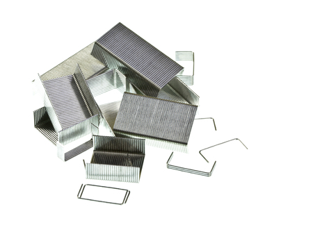 Stack of metal staples の写真素材